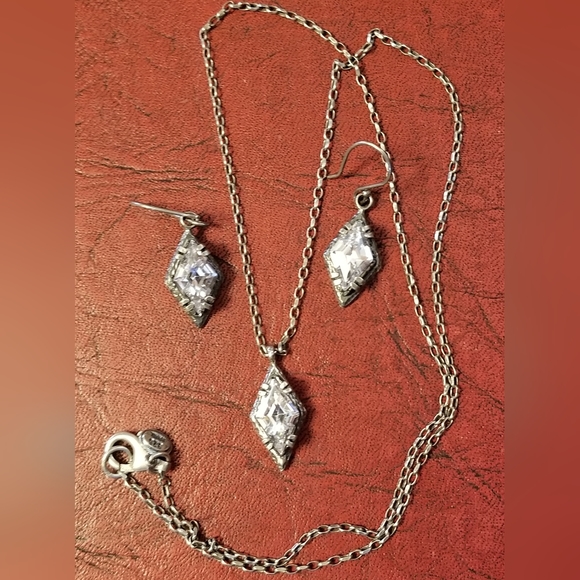 Silpada Sterling Silver & Zirconia Necklace & Earrings SET - Picture 10 of 10